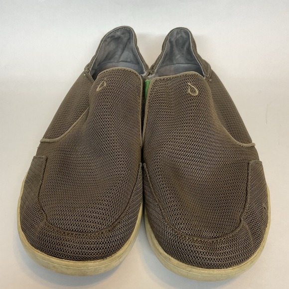 Men\'s sz‎ 13 M OluKai Nohea Mesh Mustang Brown Lime Peel Shoes Loafer main image 11